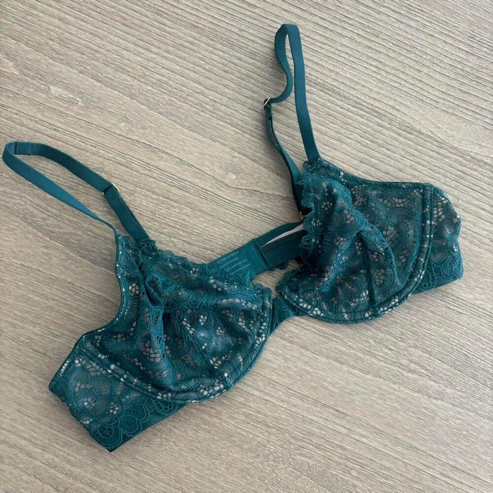 Sonoma Green Lace Unlined Plunge Bra 36B